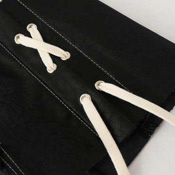 Fusta de dama moderna cu cravate in negru