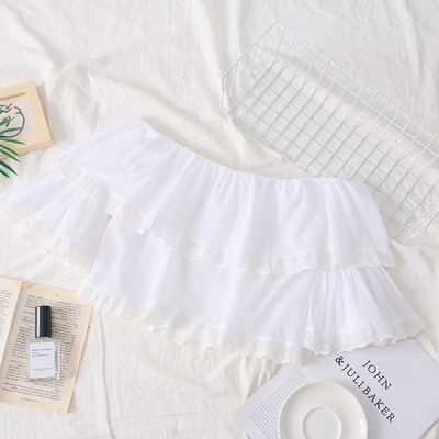 Bluză de damă elegantă cu umerii goi - albă și neagră