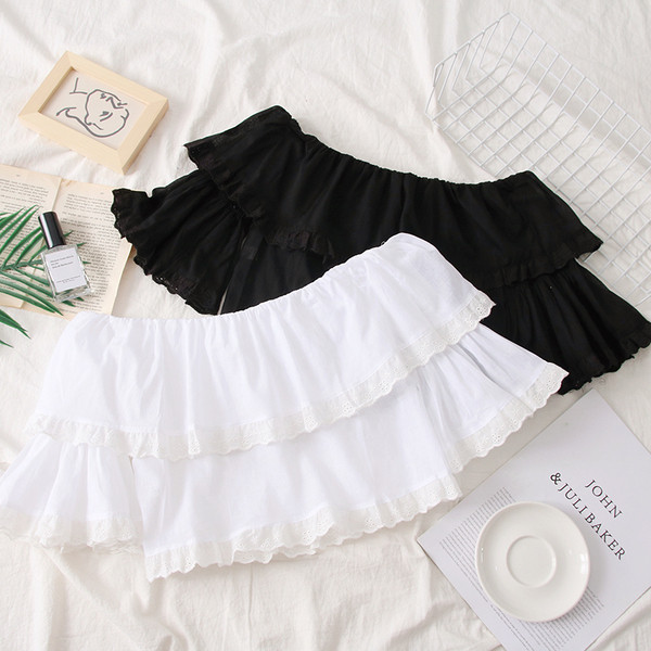 Bluză de damă elegantă cu umerii goi - albă și neagră