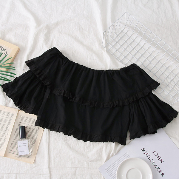 Bluză de damă elegantă cu umerii goi - albă și neagră