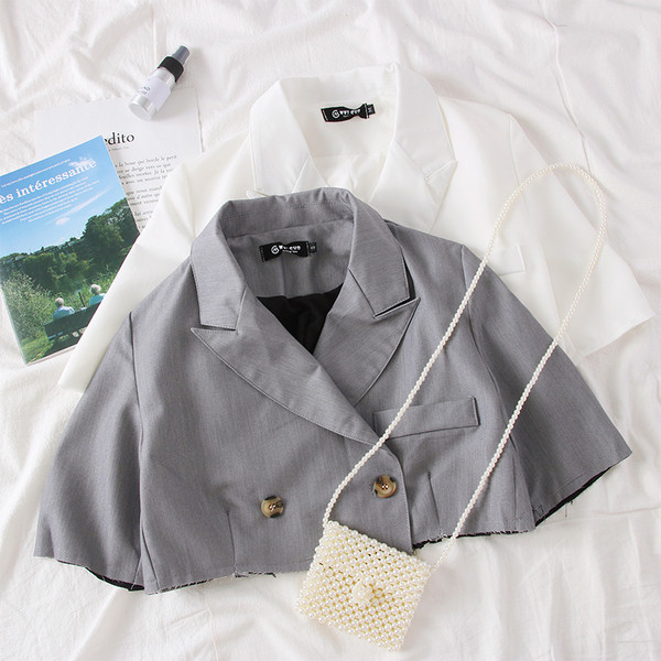 Geaca de dama stil nou model - alb si gri