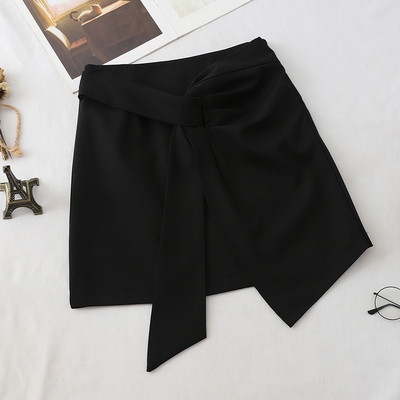 Fusta scurta de dama in negru si gri