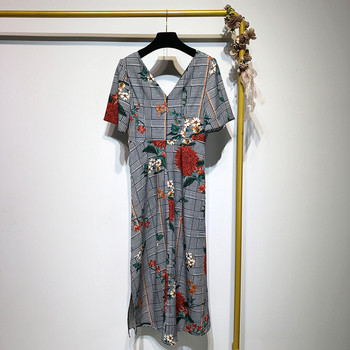 Rochie de dama in carouri cu maneci scurte