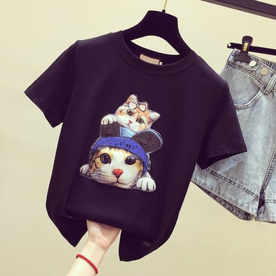 Jelenlegi női póló flitterekkel - hat színben