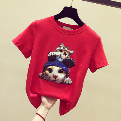 Jelenlegi női póló flitterekkel - hat színben