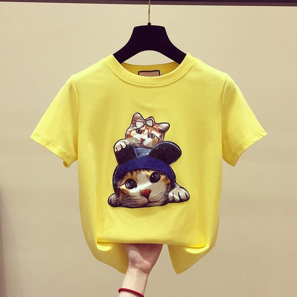 Jelenlegi női póló flitterekkel - hat színben