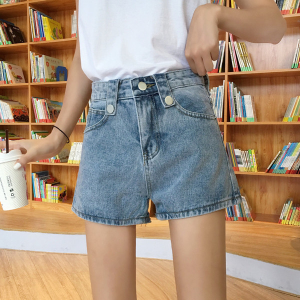 Lezser farmer rövidnadrág magas derékkal