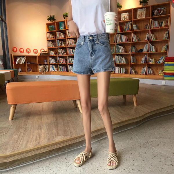 Lezser farmer rövidnadrág magas derékkal