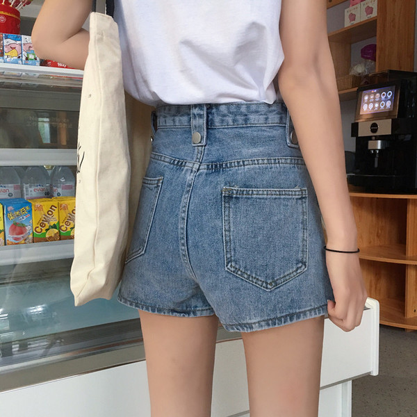 Lezser farmer rövidnadrág magas derékkal