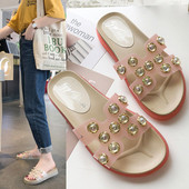 Papuci de dama eleganti cu perle in mai multe culori