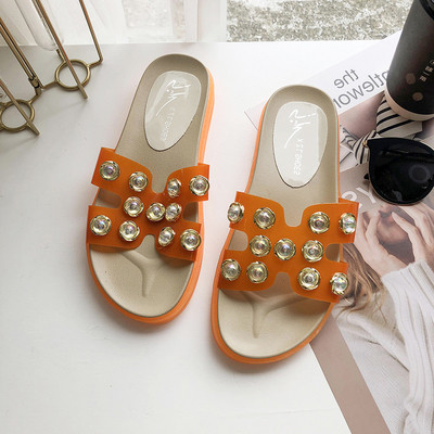 Papuci de dama eleganti cu perle in mai multe culori