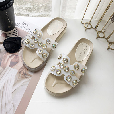 Papuci de dama eleganti cu perle in mai multe culori