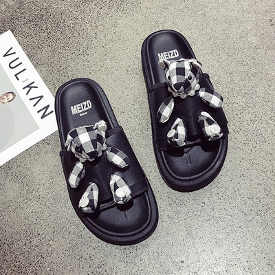 Női alkalmi papucs új modellje 3D dekorációval több színben