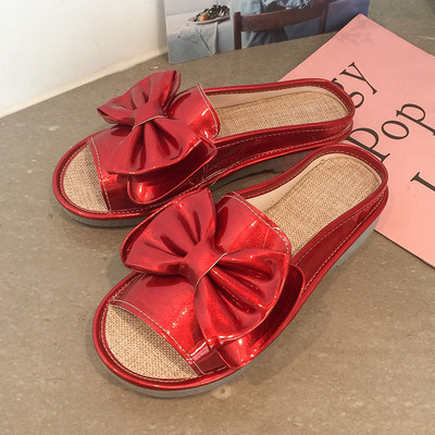 Női modern papucs szalaggal több színben