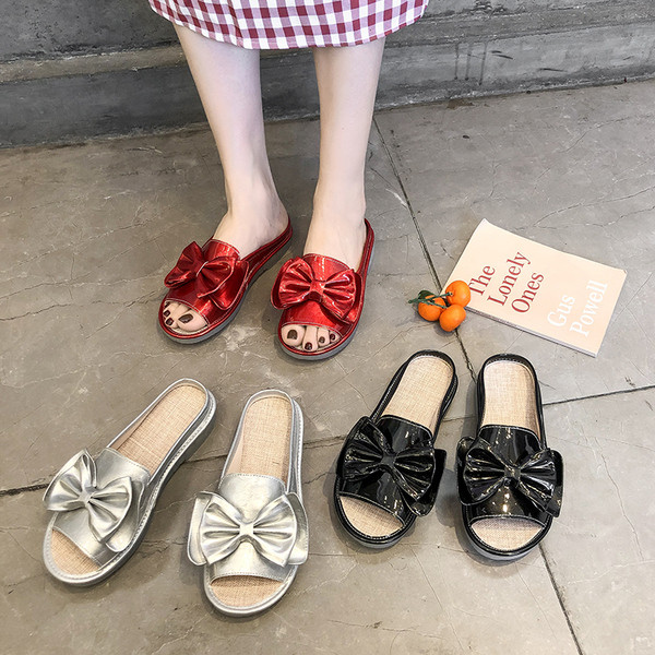 Női modern papucs szalaggal több színben