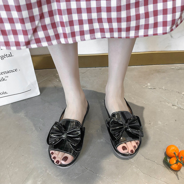 Női modern papucs szalaggal több színben