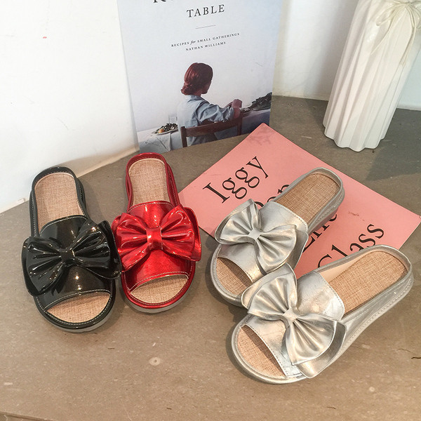 Női modern papucs szalaggal több színben