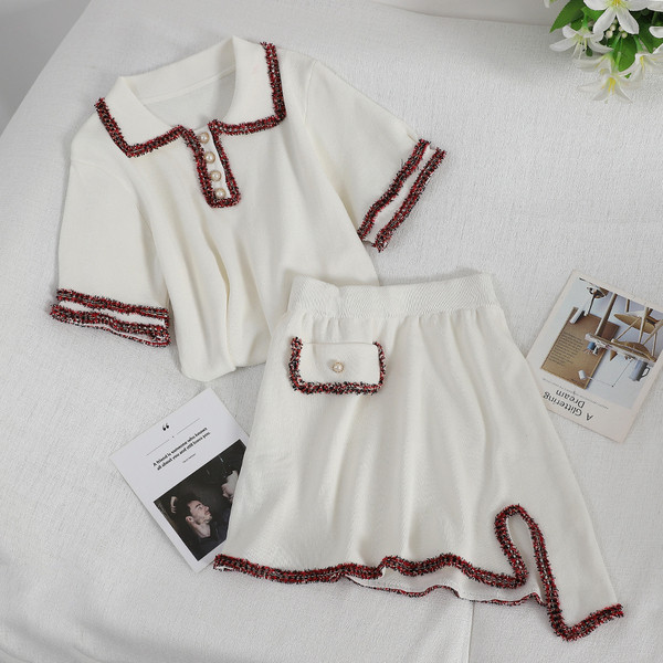 Set elegant pentru femei din două părți în alb și negru