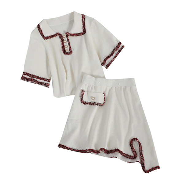 Set elegant pentru femei din două părți în alb și negru