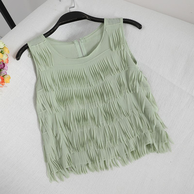 Modern női felső, széles pántokkal és rojtokkal több színben