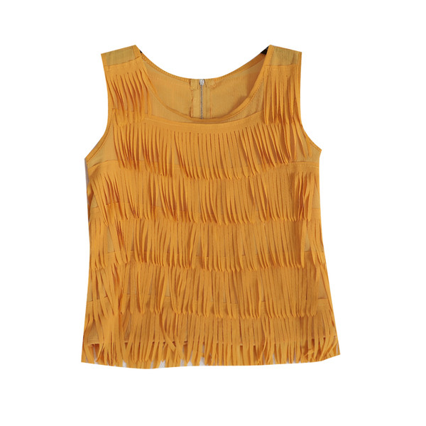 Modern női felső, széles pántokkal és rojtokkal több színben