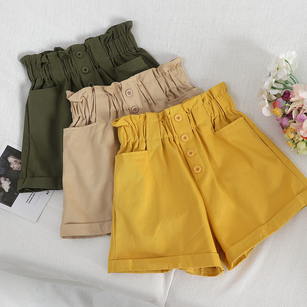 Ежедневни дамски къси панталони с висока талия в пет цвята