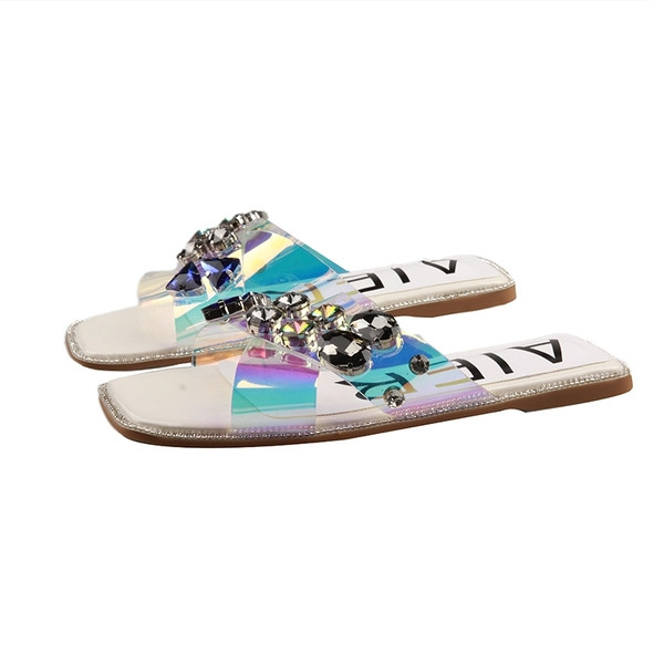 Modern női papucs díszkövekkel, két színben