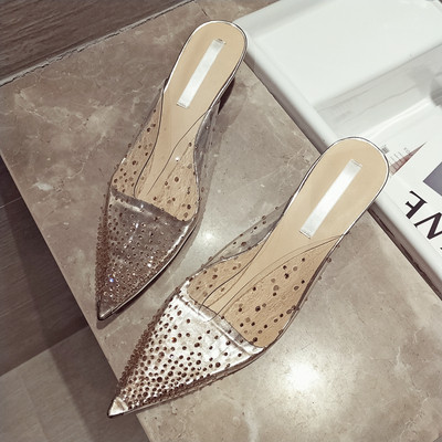 Modern női átlátszó cipő - hegyes modell két színben