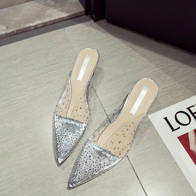 Modern női átlátszó cipő - hegyes modell két színben