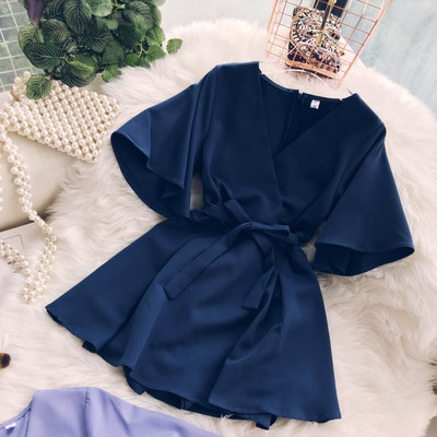 Κομψό φόρεμα με παντελόνι σε πέντε χρώματα υψηλής μέσης και ζώνης