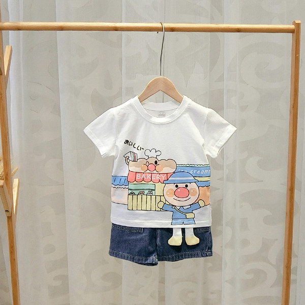 Tricou casual pentru copii alb cu aplicatii-pentru baieti