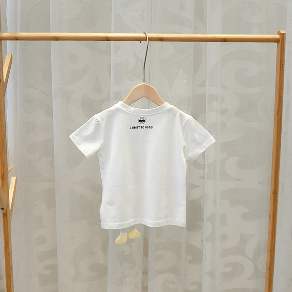 Tricou casual pentru copii alb cu aplicatii-pentru baieti