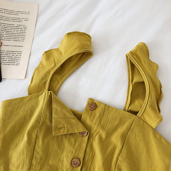 Két részből álló nyári női szett fekete, fehér és sárga színben