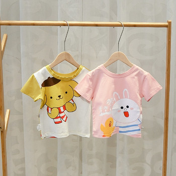 Детска тениска за момчета и момичета в два цвята с апликация