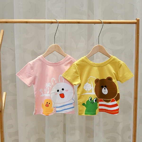 Gyermek póló fiúknak és lányoknak két színben, rátéttel