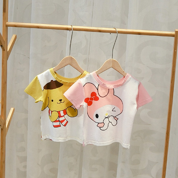 Gyermek póló fiúknak és lányoknak két színben, rátéttel