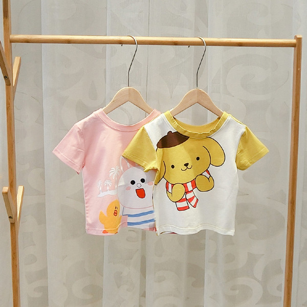 Gyermek póló fiúknak és lányoknak két színben, rátéttel