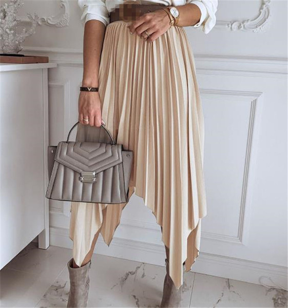 Modern női szoknya aszimmetrikus modell három színben