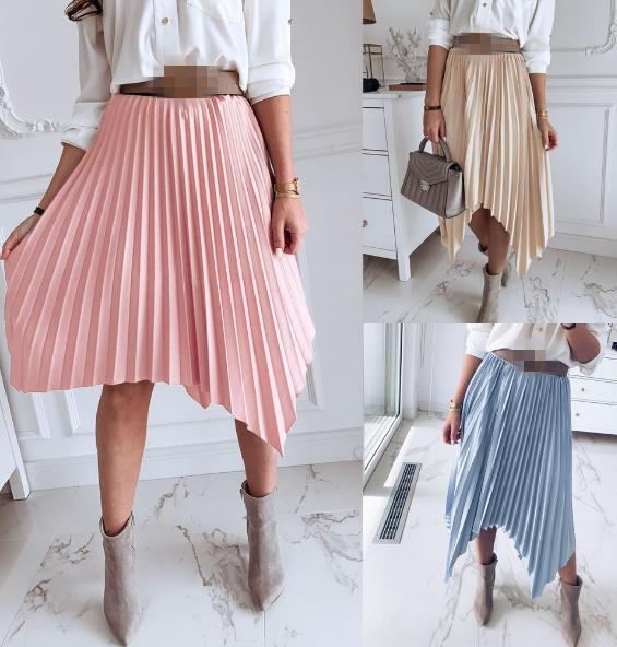 Modern női szoknya aszimmetrikus modell három színben