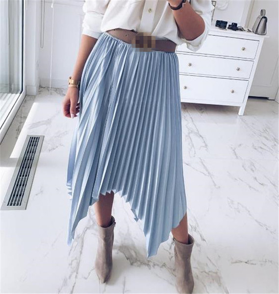 Modern női szoknya aszimmetrikus modell három színben