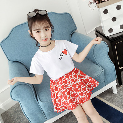 Modern gyerek szett lányszoknyához és blúzhoz