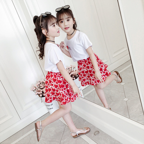 Modern gyerek szett lányszoknyához és blúzhoz