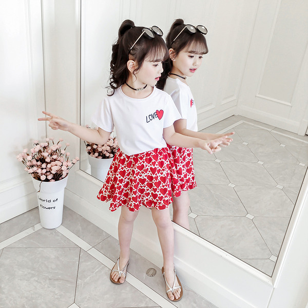 Modern gyerek szett lányszoknyához és blúzhoz