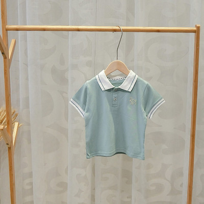 Tricou pentru copii pentru baieti in doua culori cu guler si nasturi