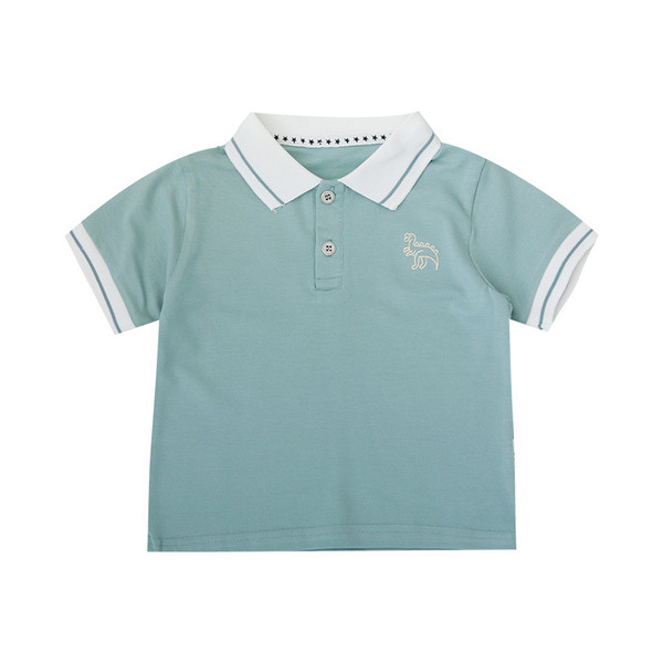 Tricou pentru copii pentru baieti in doua culori cu guler si nasturi