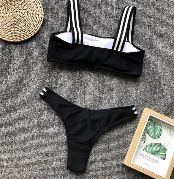 Új modell női fürdőruha két részes fekete színben