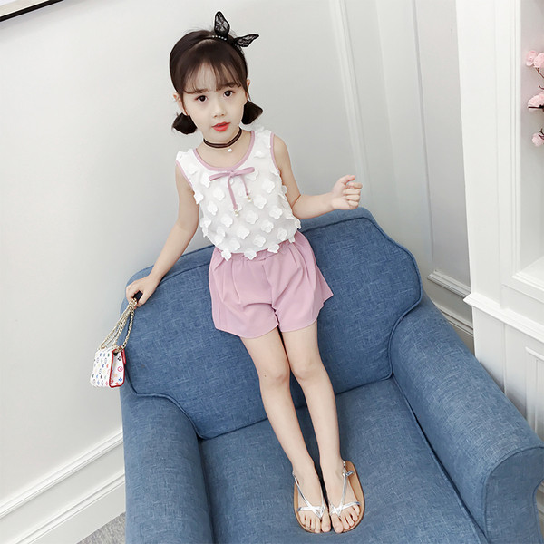 Set copii pentru fete cu panglica in doua culori