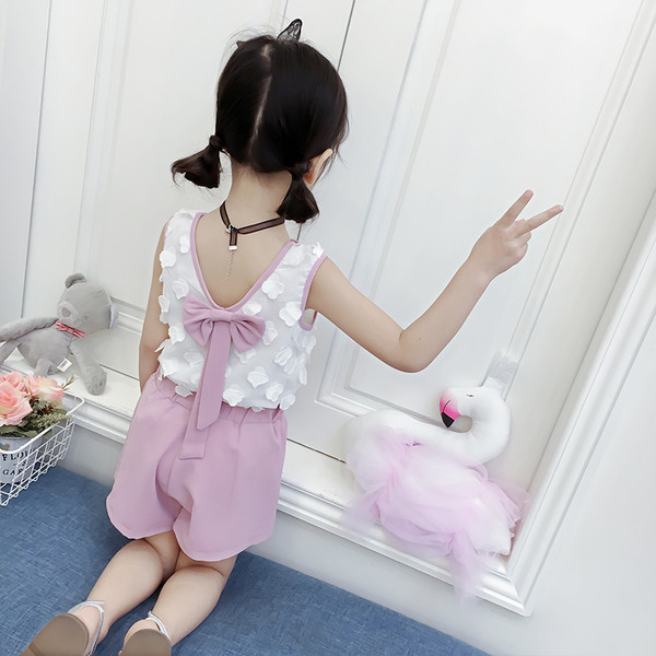 Set copii pentru fete cu panglica in doua culori