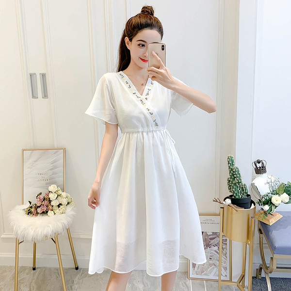 Rochie elegantă de damă cu decolteu în V în trei culori