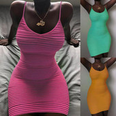 Alkalmi női ruha három színben, vékony pántokkal